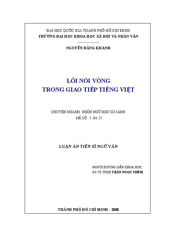 Lối nói vòng trong giao tiếp tiếng Việt luận án Tiến sĩ 5.04.27