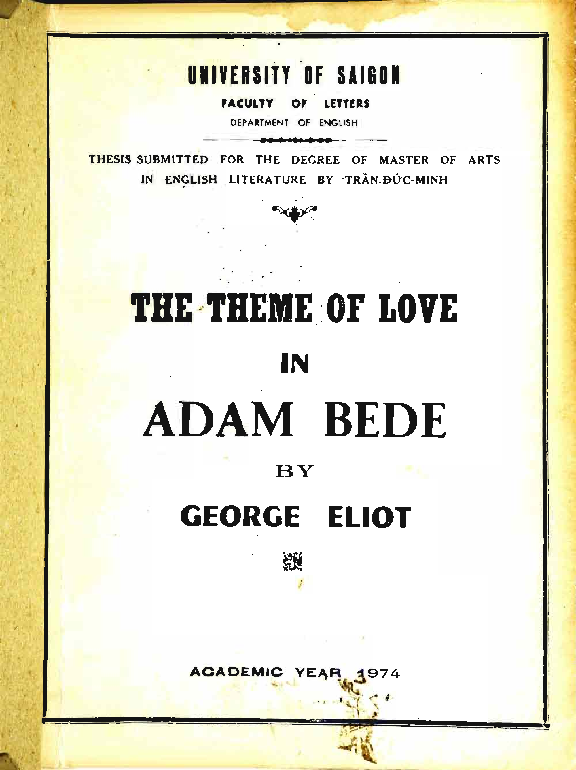 The theme of love in Adam Bede by George Eliot luận án Tiến sĩ