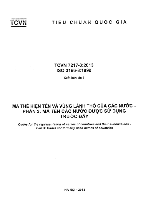 TCVN 7217-3 2013 ISO 3166-31999