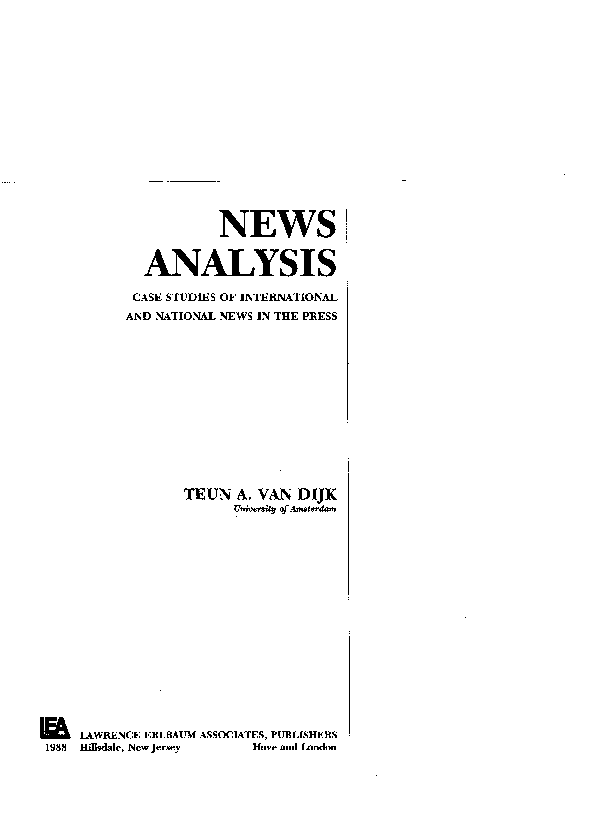 News analysis case studies of international and national news in the press