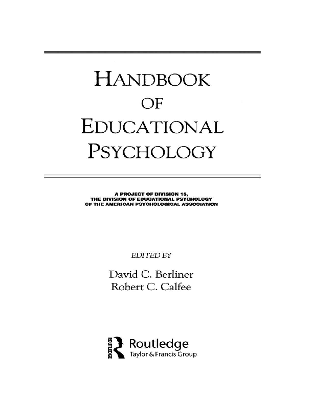 Handbook of Educational Psychology