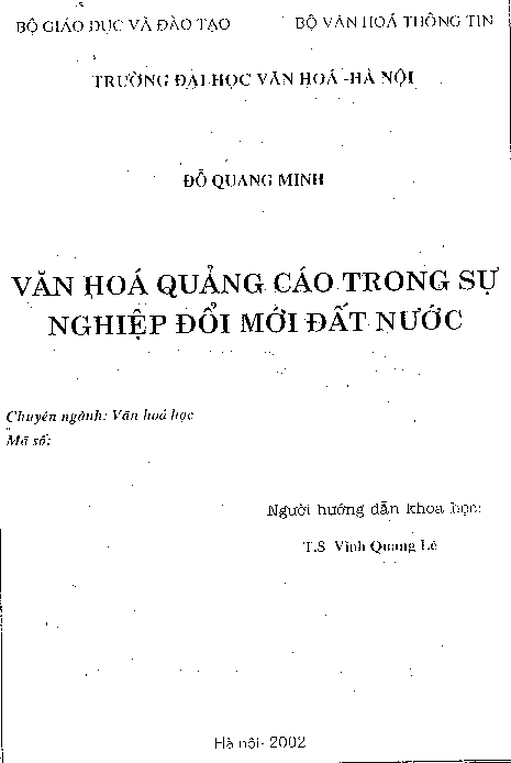 Văn hóa quảng cáo trong sự nghiệp đổi mới đất nước luận văn Thạc sĩ
