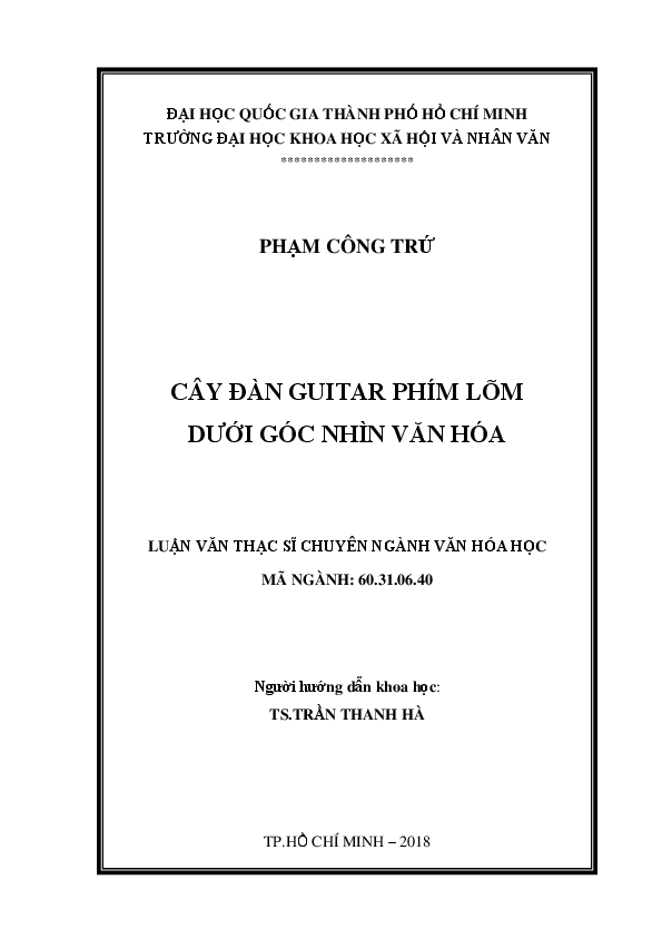 Cây đàn guitar phím lõm dưới góc nhìn văn hóa luận văn Thạc sĩ 60.31.06.40