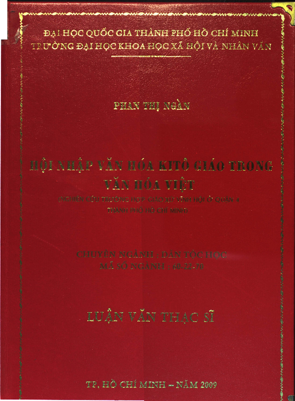 Hội nhập văn hóa Kitô giáo trong văn hóa Việt (nghiên cứu trường hợp giáo xứ Vĩnh Hội ở quận 4 thành phố Hồ Chí Minh luận văn Thạc sĩ 60.22.70