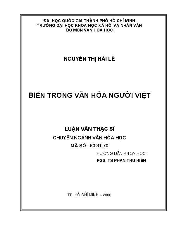 Biển trong văn hóa người Việt luận văn thạc sĩ 60.31.70