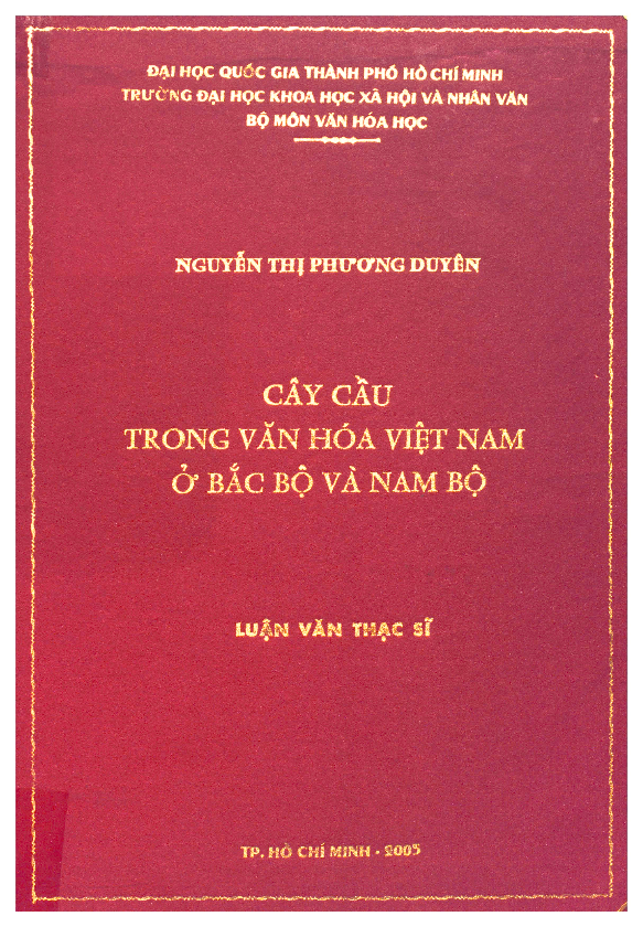 Cây cầu trong văn hóa Việt Nam ở Bắc Bộ và Nam Bộ luận văn Thạc sĩ 60.31.70