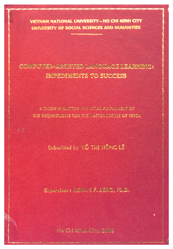 Computer - assisted language learning impediments to success luận văn thạc sĩ
