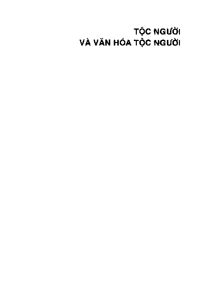 Tộc người và văn hóa tộc người