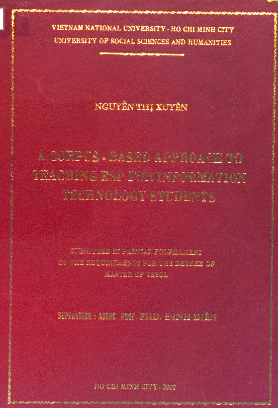A corpus-based approach to teaching esp for information technology students luận văn Thạc sĩ