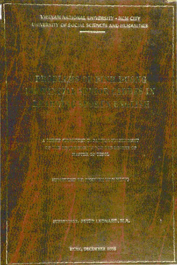 Problems of Binh Duong provincial senior cadres in learing spoken English luận văn Thạc sĩ 5.07.02