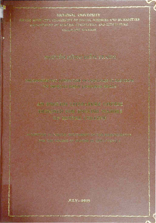 Incorporating literature in language classroom to improve basic language skills luận văn Thạc sĩ 5.07.02