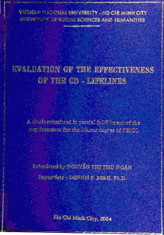 Evaluation of the effectiveness of the CD - lifelines luận văn Thạc sĩ 5.07.02