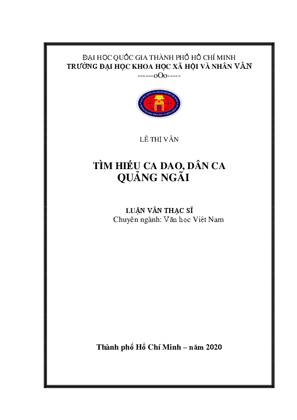 Tìm hiểu ca dao, dân ca Quảng Ngãi luận văn Thạc sĩ 60220121