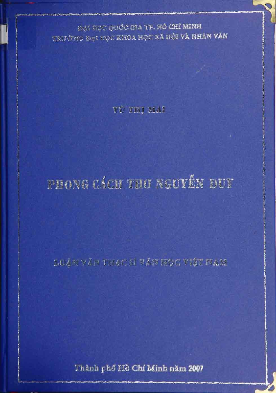 Phong cách thơ Nguyễn Duy luận văn Thạc sĩ 5.04.33