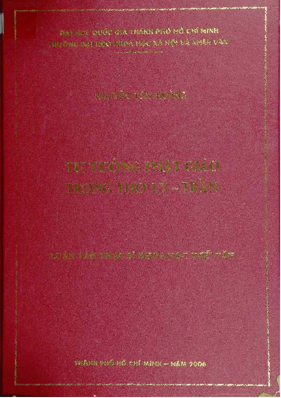 Tư tưởng Phật giáo trong thơ Lý - Trần Luận văn thạc sĩ 5.04.33