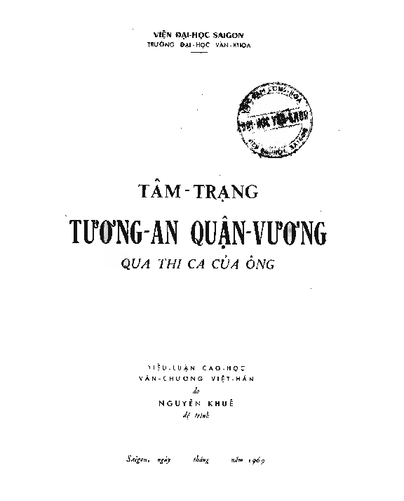 Tâm trạng Tương An quận vương qua thi ca của ông Tiểu luận Luận văn Thạc sĩ