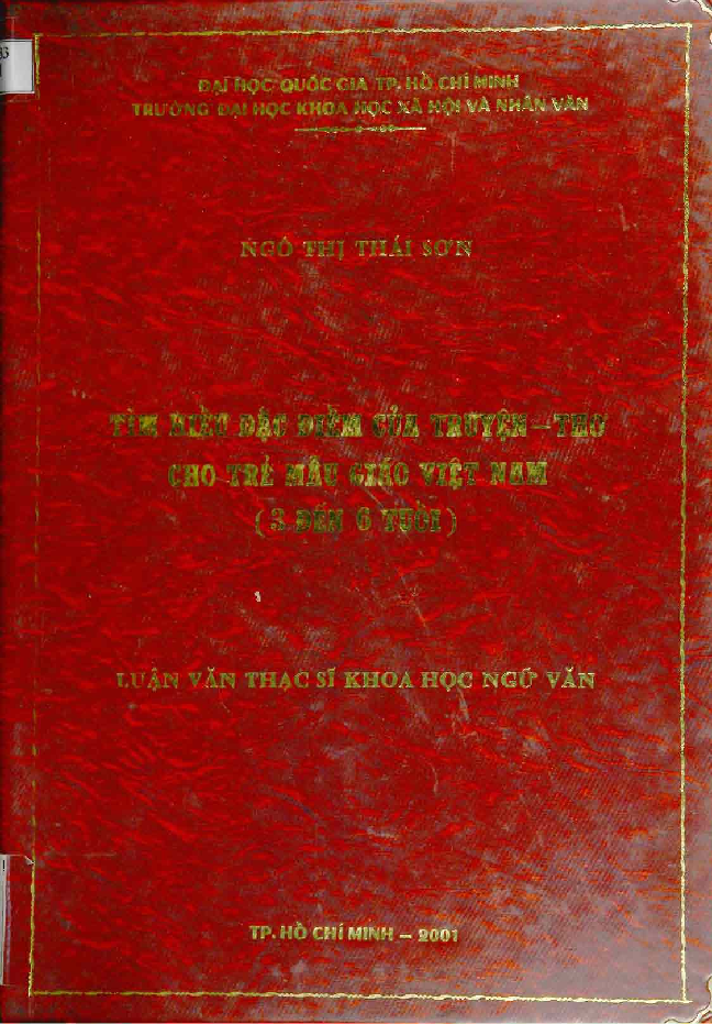 Đặc điểm của truyện - thơ cho trẻ mẫu giáo Việt Nam (3 đến 6 tuổi) luận văn Thạc sĩ 5.04.33