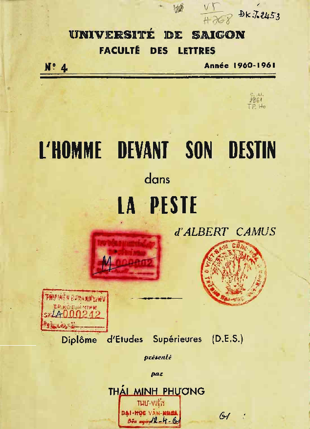 L'homme devant son destin dans La peste d' Albert Camus luận văn Thạc sĩ
