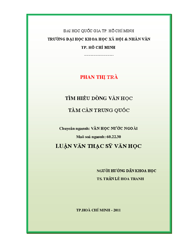 Tìm hiểu dòng văn học Tầm Căn Trung Quốc luận văn Thạc sĩ 60.22.30