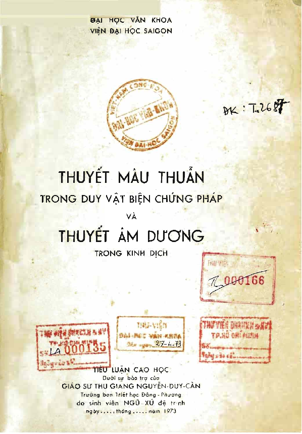 Thuyết mâu thuẫn trong duy vật biện chứng trong duy vật biện chứng trong Kinh DịchTiểu luận luận văn Thạc sĩ