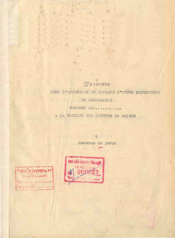 La culture du viz dans la province de Gia Định étude de geographie agricole et humaine luận văn Thạc sĩ