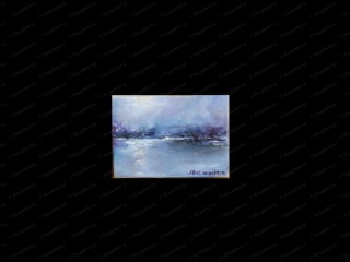 Blue sunset. 2017. Canvas Oil. 5x7 cm