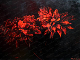 DAHLIAS. 2014. Canvas Oil. 70x50 cm