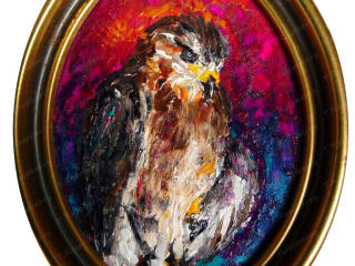 Sad Falcon. 2016. Frame Oil. 12x10 cm