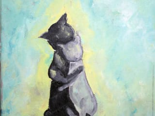 Cats hug. 2013. Acrylic on canvas. 40x30 cm
