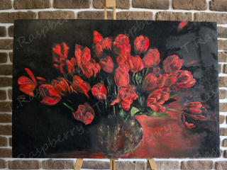 tulips. 2014. Canvas Oil. 70x50 cm