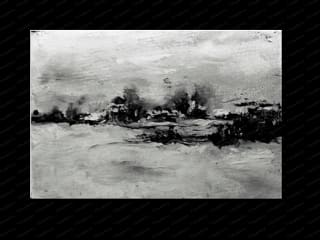 Winter in village. 2017. Canvas Oil. 5x7 cm