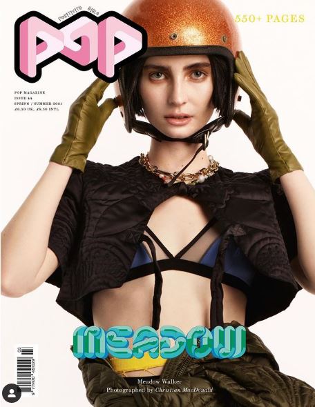 Meadow Walker appeared on the cover page of Pop magazine