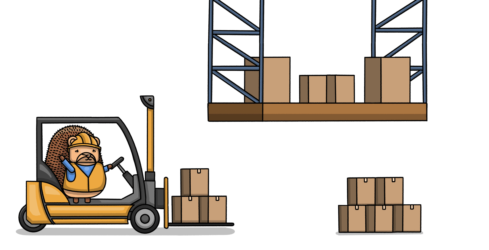 An artist's depiction of a data warehouse