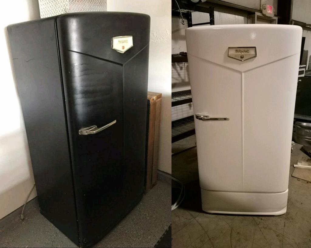 Antique Stove Restoration of Texas - Refinished vintage fridge