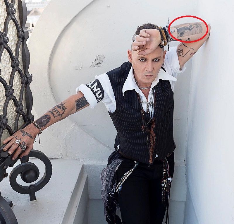 johnny depp-mother portrait tattoo