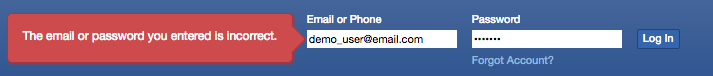 Log In Errors