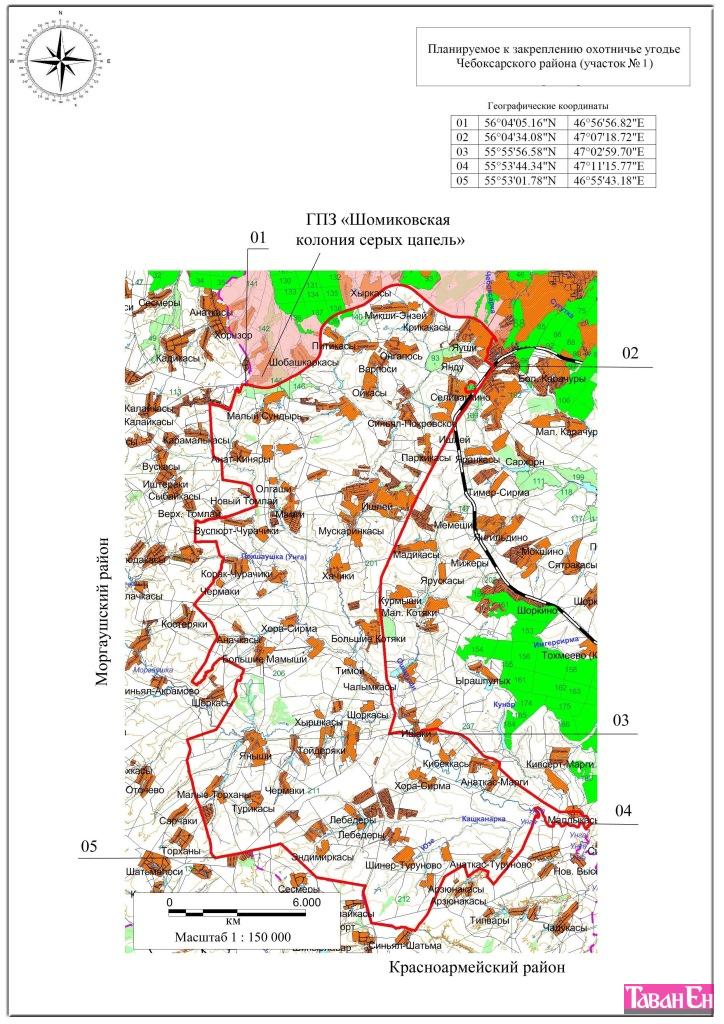 Карта охотничьих угодий чувашии