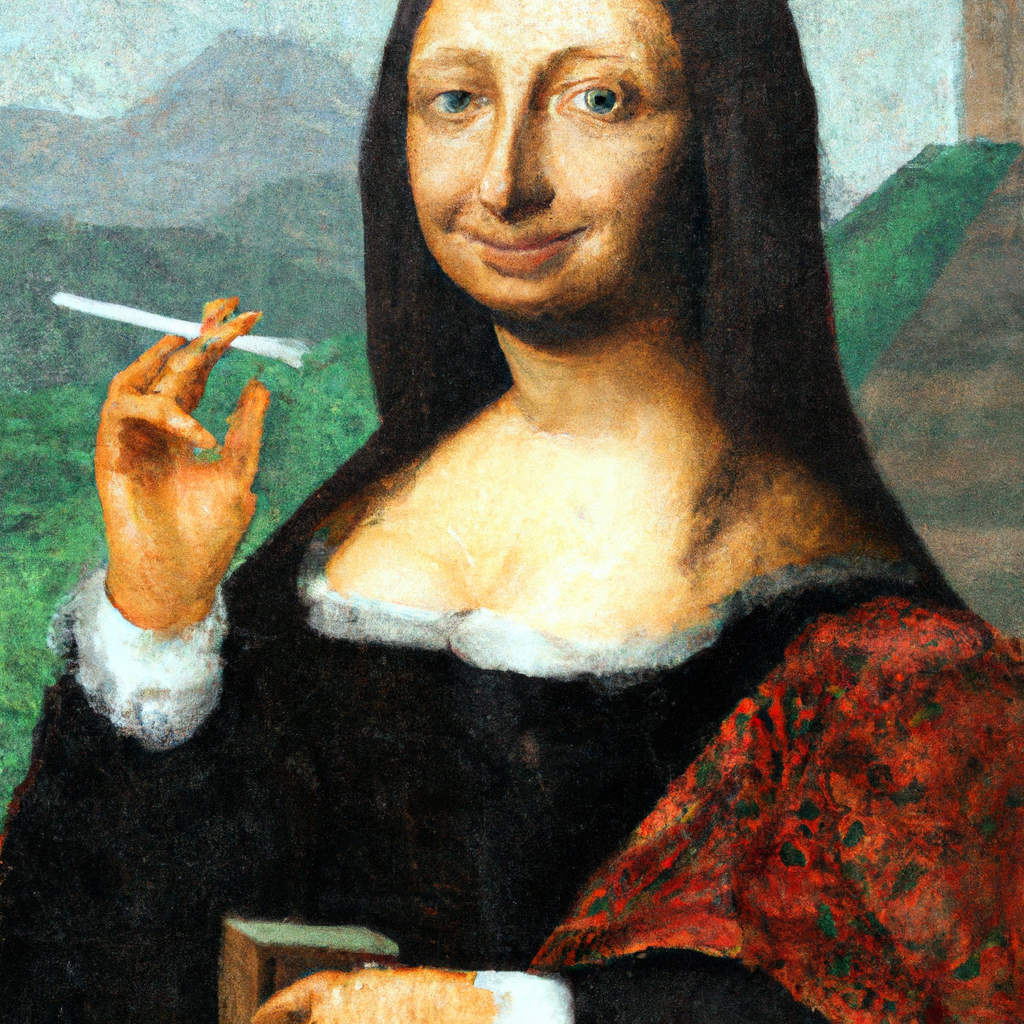 mona Lisa smoking cigarette
