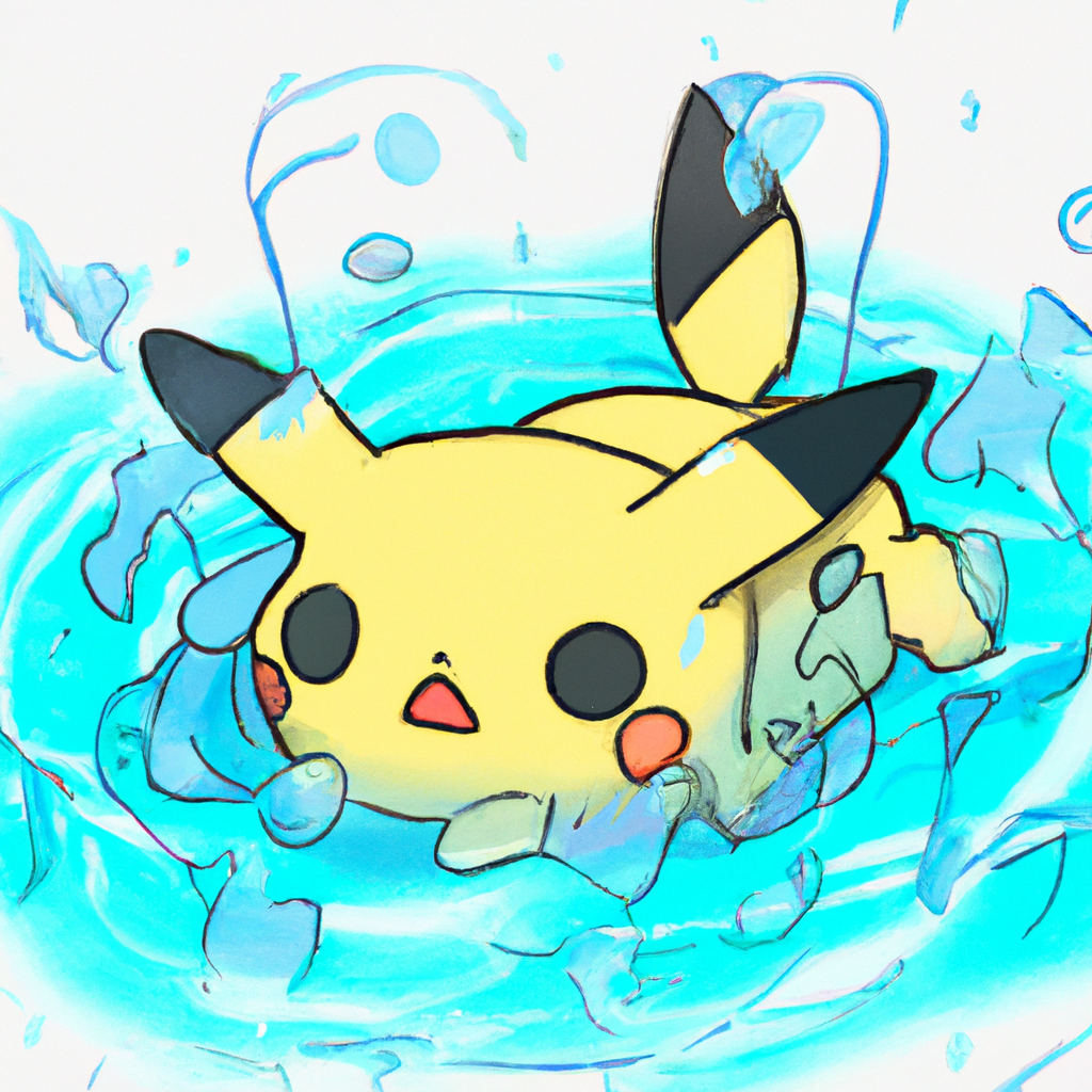 pikachu swimming
