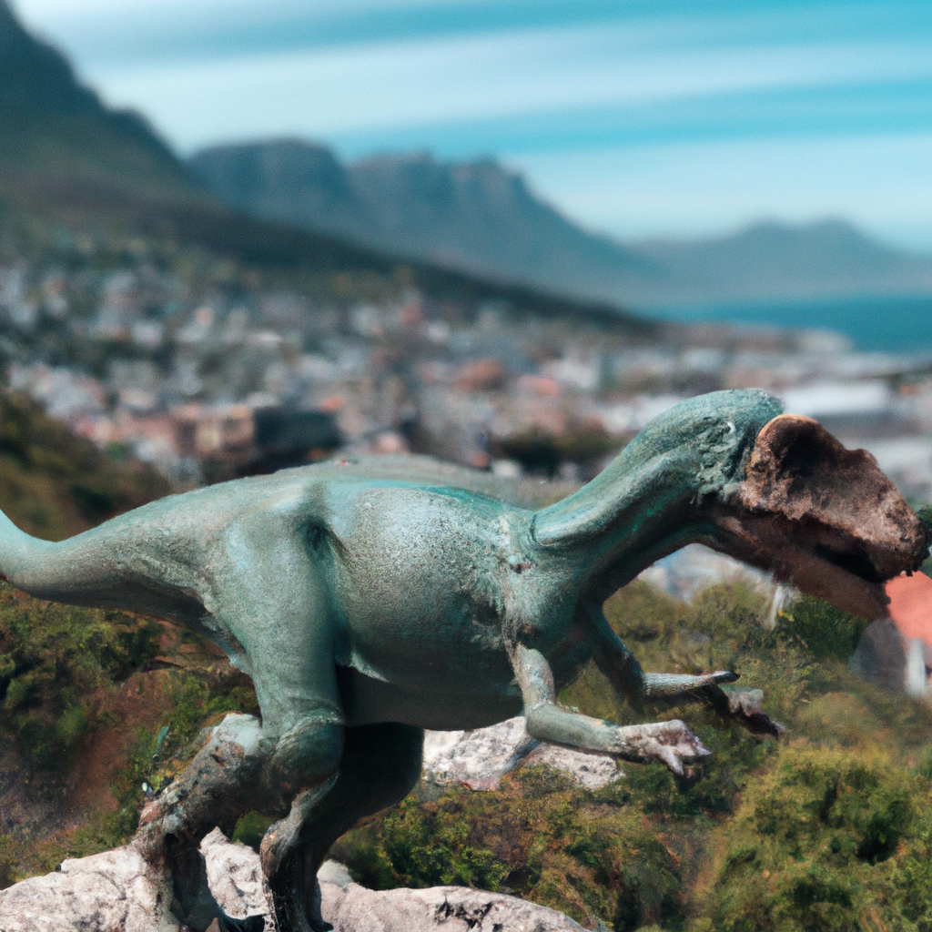 A Dinosaur exploring Cape Town, photography