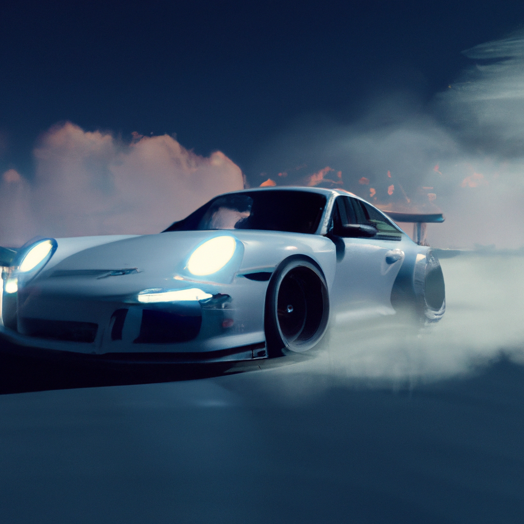 porsche drift night scene
