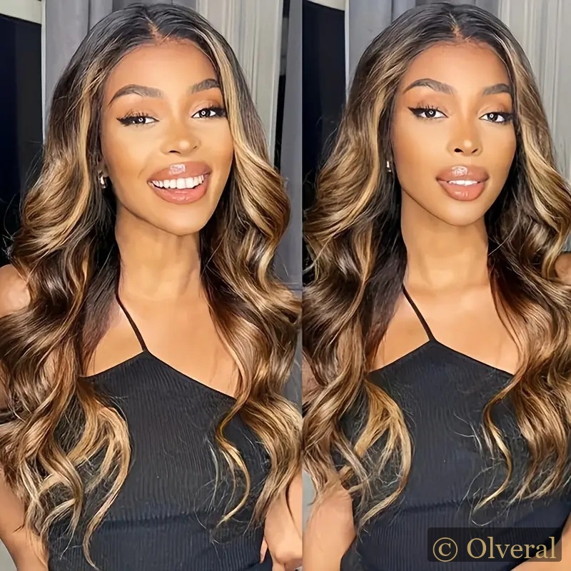 Extensions Capillaires avec dentelle frontale longues ondulés et bouclés - Orange