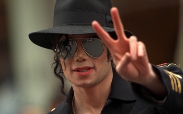 обоя музыка, michael, jackson, очки, жест, шляпа