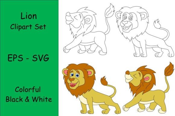 Lion Clipart Collection for Wildlife Projects