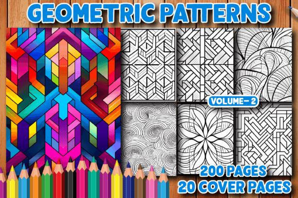 Geometric Patterns Coloring Book Cover with Colorful Designs