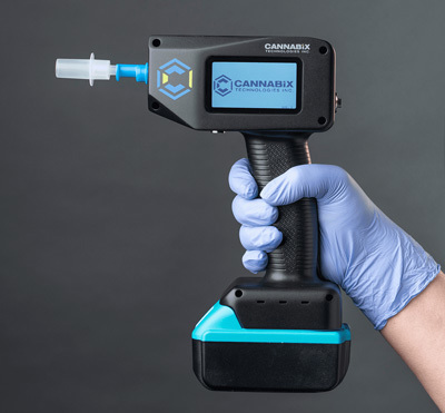 Figure 1 - Cannabix Marijuana Breath Test hardware including Breath Collection Unit (BCU) and Breath Cartridge (BC) technologies.