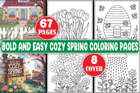Cozy Spring coloring book featuring floral patterns, garden scenes, and spring animals