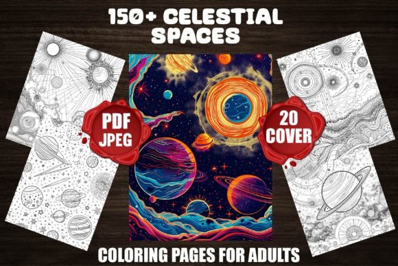 Planets and Galaxies: Coloring Pages for Dreamers