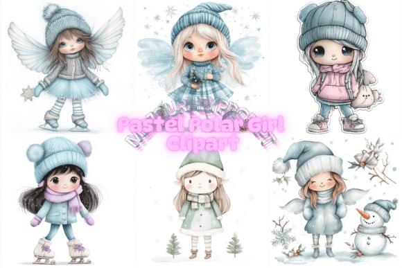 Pastel Polar Girl Clipart Collection