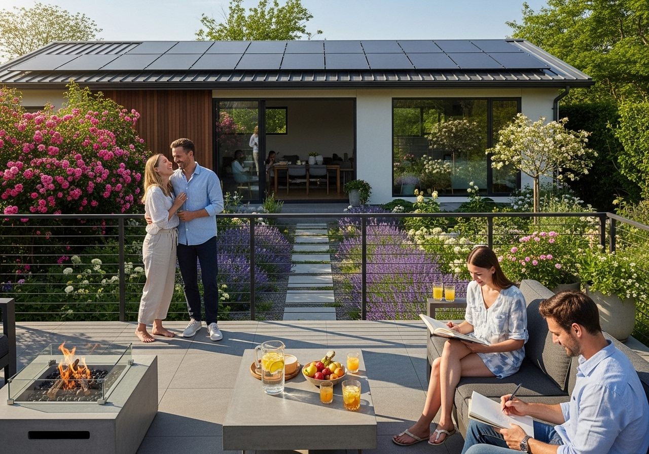 Installation de panneaux solaires sur un toit de maison